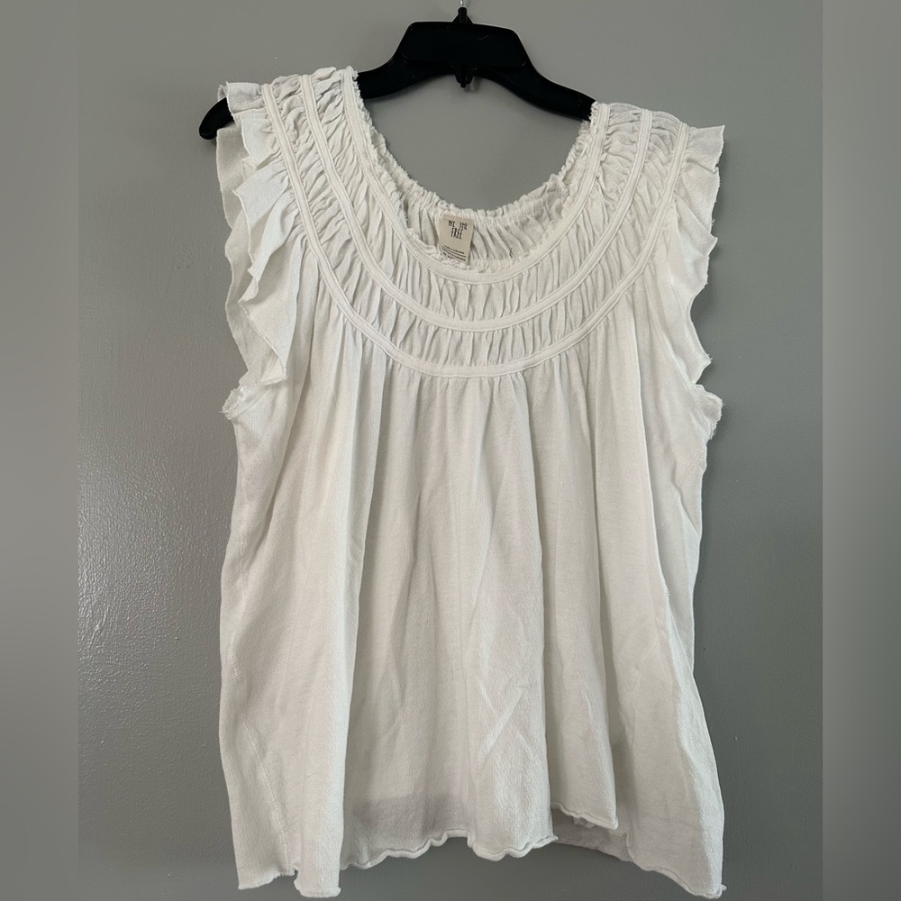 Free people white coconut size small oversized short sleeve shirt - Picture 10 of 10